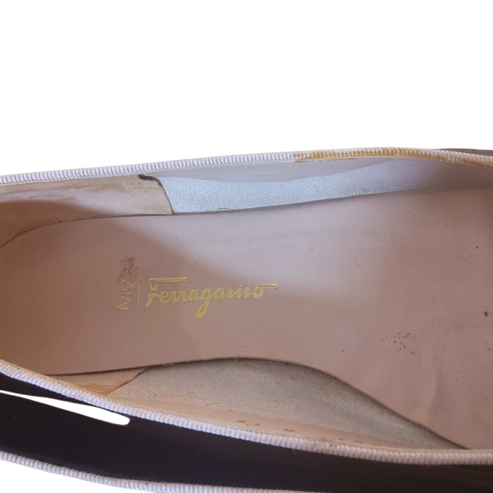 Ferragamo Salvatore Ferragamo Black Patent Platform Ballet Flats Womens 10 B - Picture 9 of 16